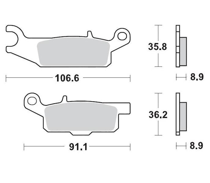 Brake Pads Rear Moto Master Pro Sintered Yamaha Yfm550 09-15 Yfm700 07-On