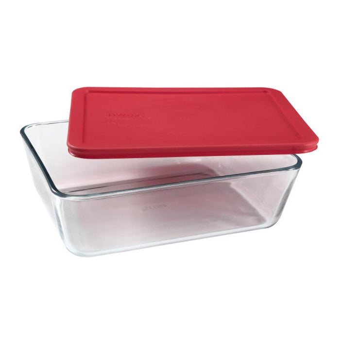 Pyrex Simply Store 11 Cup Rectangle Container with Red Lid