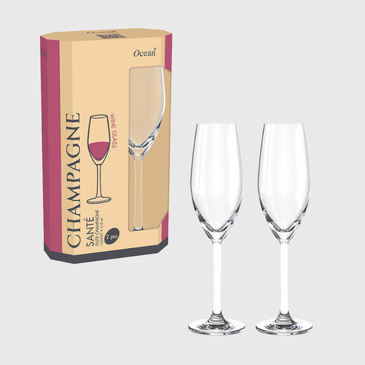 Ocean Glass Eco Sante' Champagne Flute Glass 210ml - Set 2