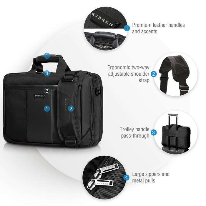 EVERKI Versa Premium Briefcase 16'' Checkpoint friendly design, Corner-guard pro