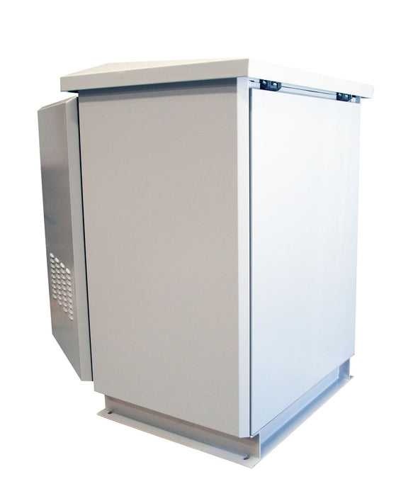 DYNAMIX 18RU Outdoor Freestanding Cabinet. (800x800x18U) IP45 Rated, Angled Pivo