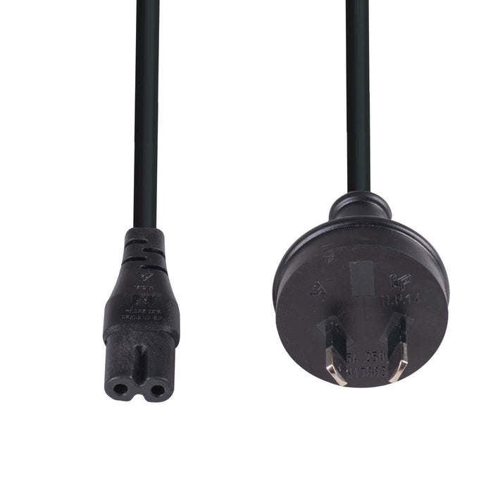 8M 2-Pin plug to C7 Figure 8 connector 7.5A SAA approved power cord 0.75mm Core