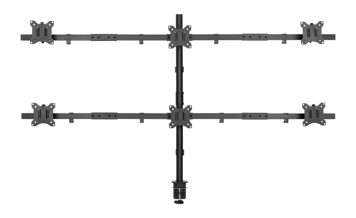 BRATECK 17"-32" Six Monitor Articulating Desktop Mount Bracket. Max Weight 7kgs