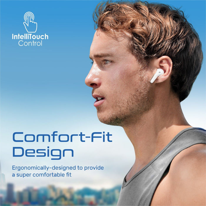 PROMATE In-Ear HD Bluetooth Earbud with Intellitouch and 350mAh Charging Case. B