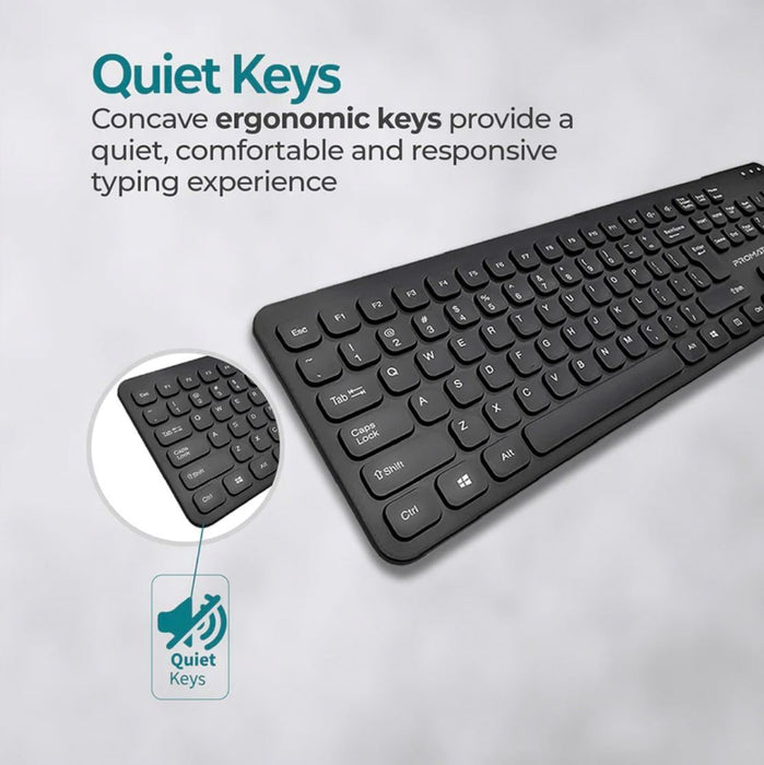 PROMATE Ultra-Slim Wired Keyboard with Angled Kickstand. Dedicated Volume Contro