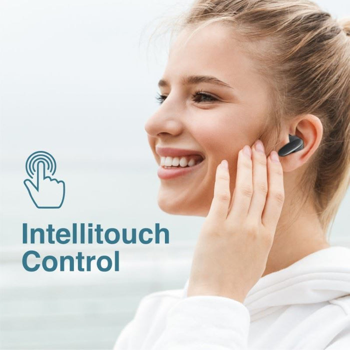 PROMATE In-Ear HD BT Earbuds with Intellitouch & 230mAh Charging Case. Ergonomic