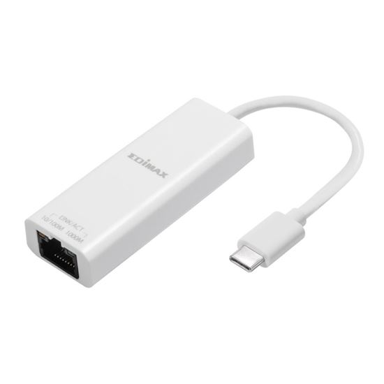 EDIMAX USB-C to Gigabit Ethernet Adapter. Plug-and-Play. Backward compatible wit