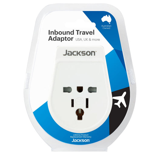 JACKSON Slim Inbound Travel Adaptor for use in NZ/AUS. USA; UK and Japanese Plug