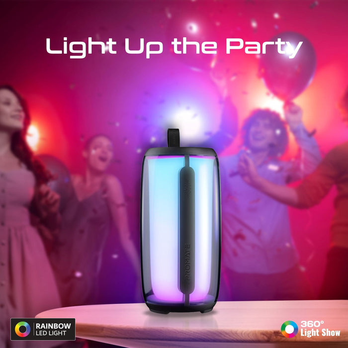 PROMATE 8W Wireless HD Bluetooth Portable Speaker with LED Lighting. Built-in 22