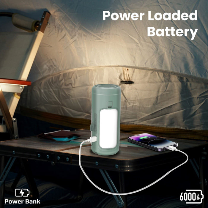 PROMATE 4-in-1 Portable Camping Kit with LED Light; 6000mAh Power Bank; LED Torc