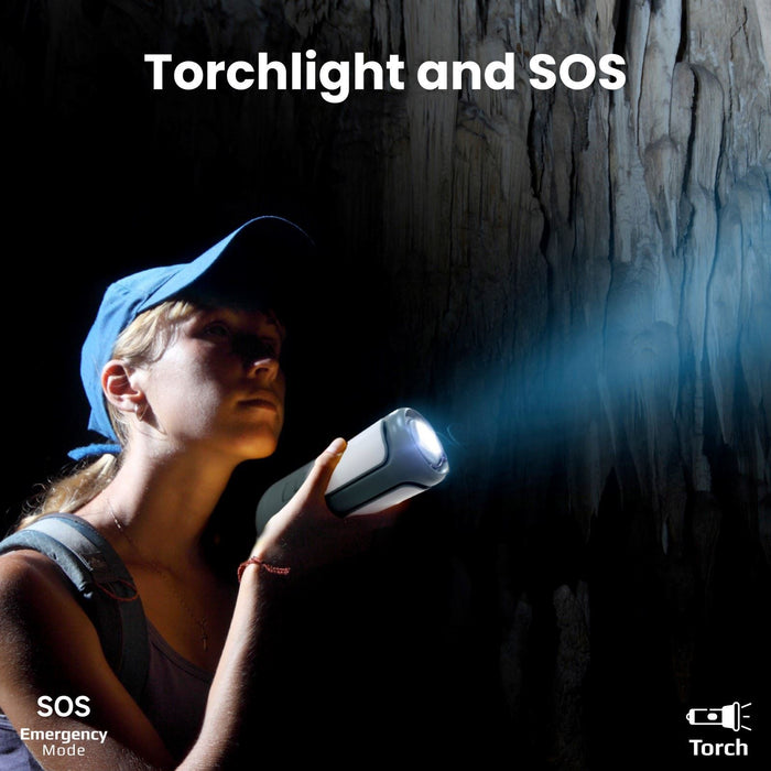 PROMATE 4-in-1 Portable Camping Kit with LED Light; 6000mAh Power Bank; LED Torc