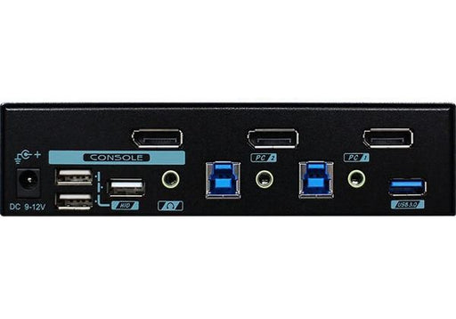REXTRON 2 Ports 8K Dual Monitor DisplayPort 1.4 KVM Switch With USB 3.2 Gen 1, A