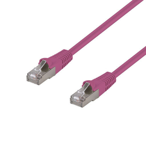 DYNAMIX 0.5m Cat6A S/FTP Pink Slimline Shielded 10G Patch Lead. 26AWG (Cat6 Augm