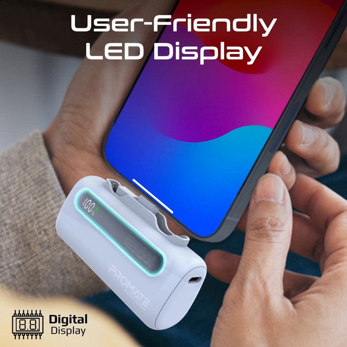 PROMATE 5000mAh Ultra-Compact Fast Charging Power Bank with In-Built Dual Foldin