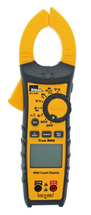 IDEAL INDUSTRIES 400A AC/DC TRMS TightSight Clamp Meter. CAT III 600V Rating.