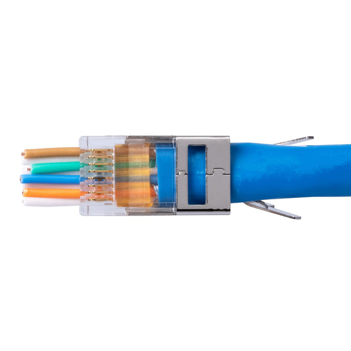 DYNAMIX Cat6/6A STP External Ground Push Through Plug; 50u 50pc Jar. 2pc type w