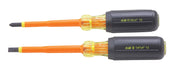 IDEAL INDUSTRIES 2-Piece Insulated Screwdriver Kit. Includes: Slotted 1/4 Inch x
