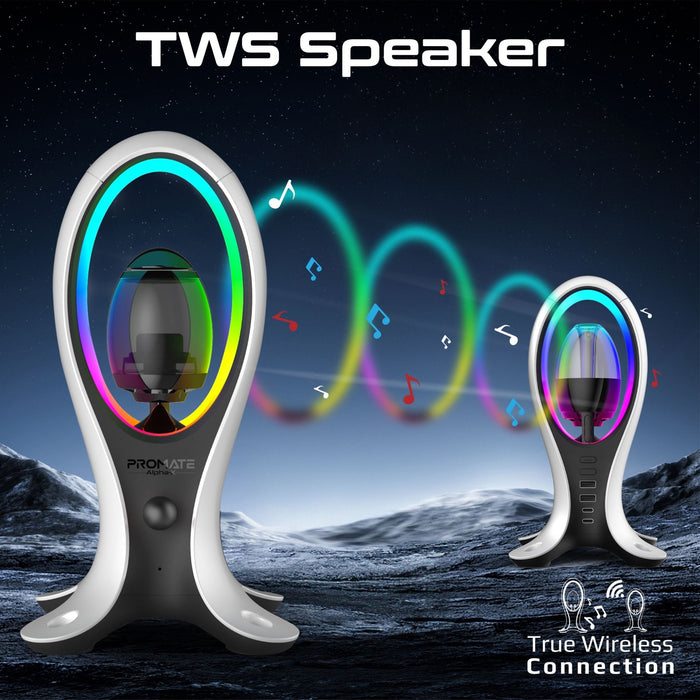 PROMATE 5W Dynamic HiFi RGB Speaker with Headphone Stand & USB Hub. Bluetooth; 1