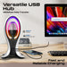 PROMATE 5W Dynamic HiFi RGB Speaker with Headphone Stand & USB Hub. Bluetooth; 1