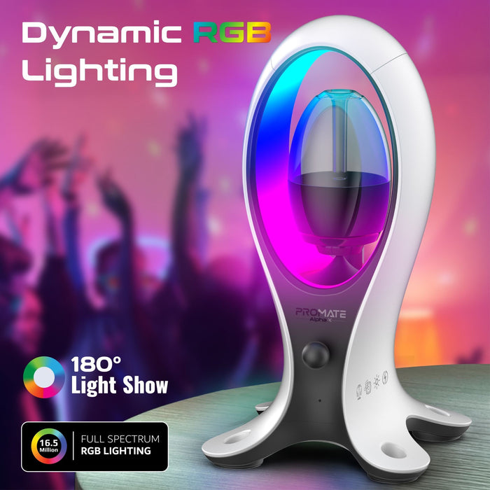 PROMATE 5W Dynamic HiFi RGB Speaker with Headphone Stand & USB Hub. Bluetooth; 1