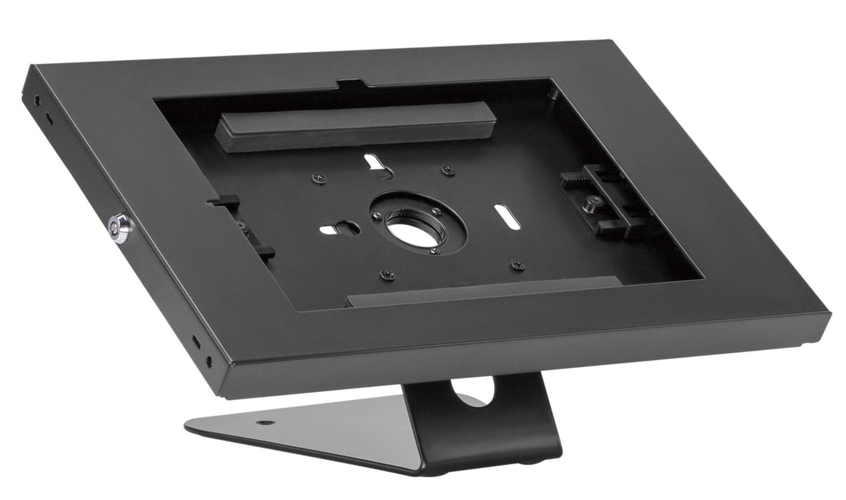 BRATECK Anti-Theft Enclosed Wall Mount Countertop Tablet Kiosk Black Anti-skid P