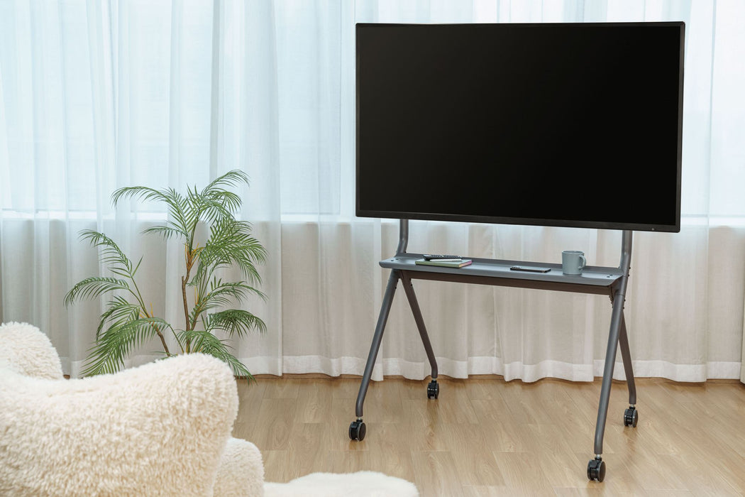 BRATECK 50-86" Heavy-Duty Studio TV Cart/Trolley. Supports up to 120Kgs Includes