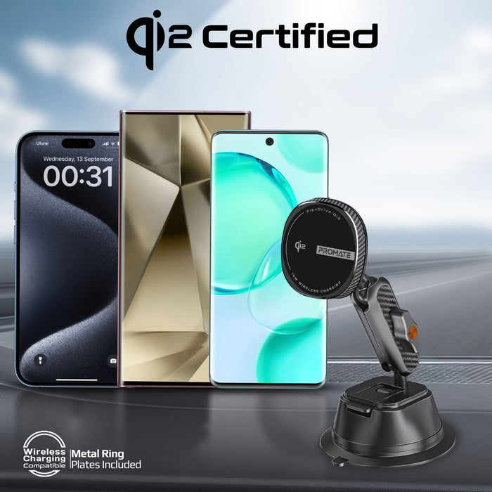 PROMATE FlexiGrip 15W MagSafe Qi2 Wireless Charger with Flexible Dual Ball Joint
