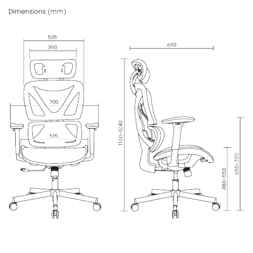 BRATECK SpineX Ergonomic Office Chair with Posture Enhancement. Human Engineerin