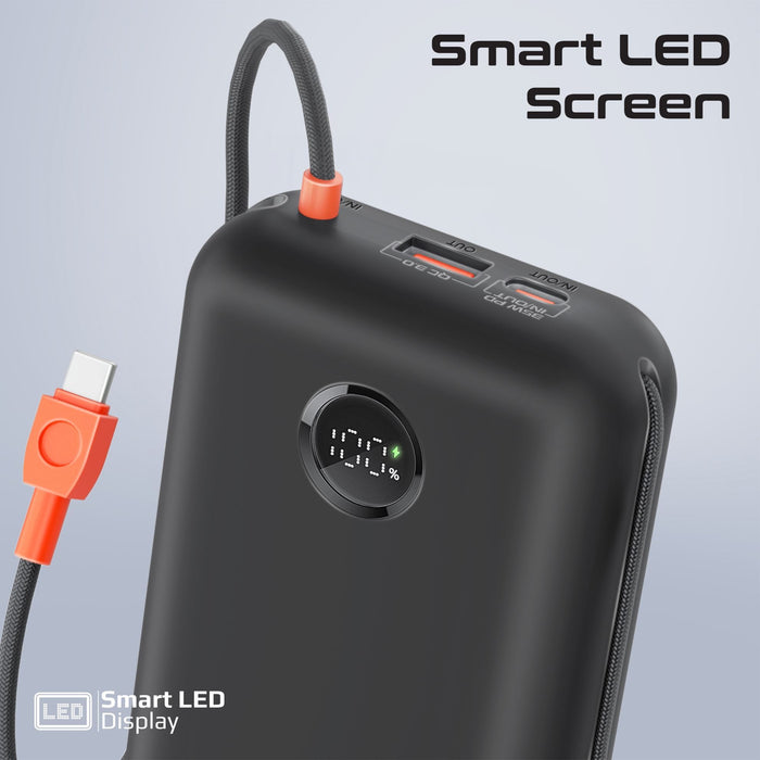 PROMATE 30000mAh Ultra Compact 35W SuperSpeed Power Bank with Built-in USB-C & L