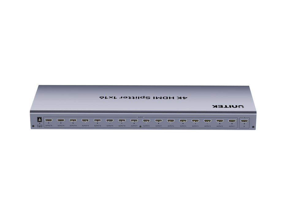 UNITEK 1-in-16-Out HDMI Splitter. Supports Mirror Mode for up to 16 Monitors, Su