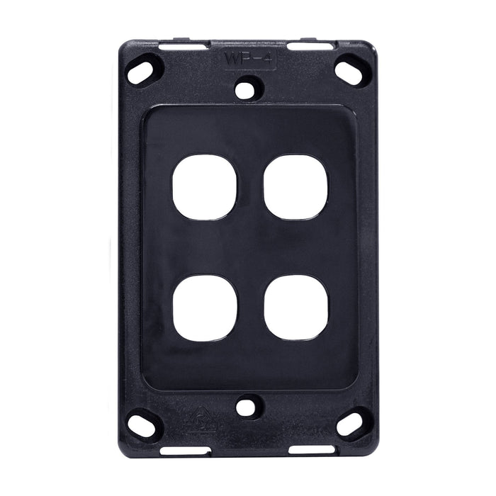 AMDEX Switch Plate ONLY. 4 Gang Wall Face Plate (Accepts Clipsal Style Mechs). B