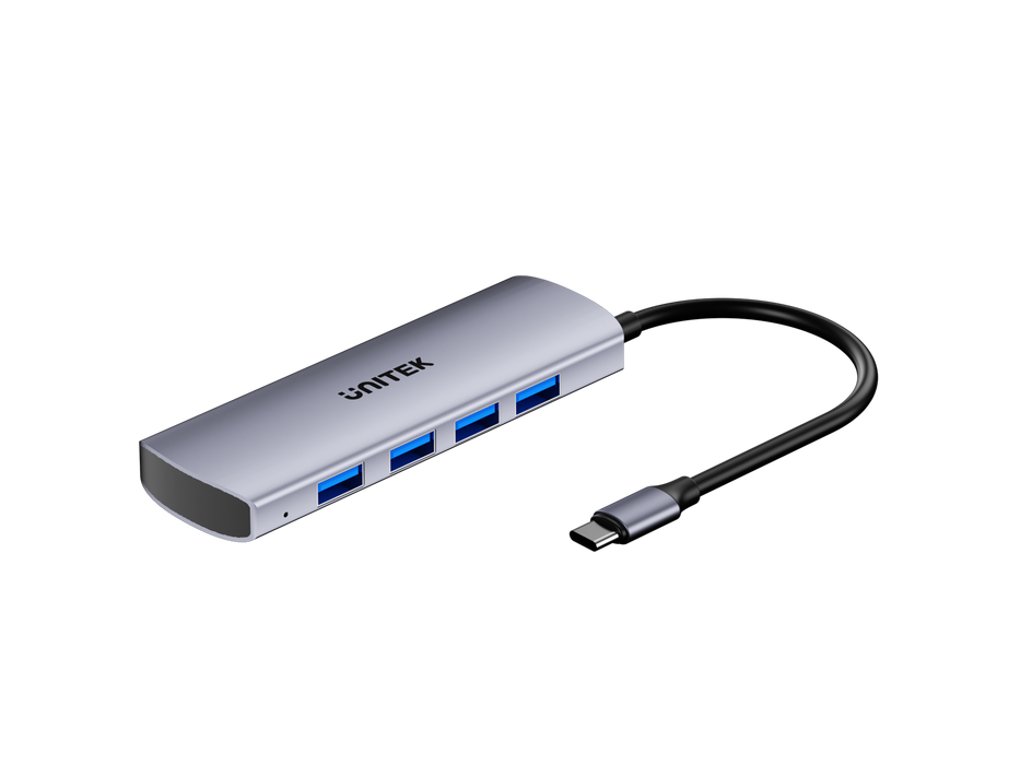 UNITEK 4-in-1 10Gbps USB Multi-Port Hub with USB-C Connector. Includes 4x USB-A