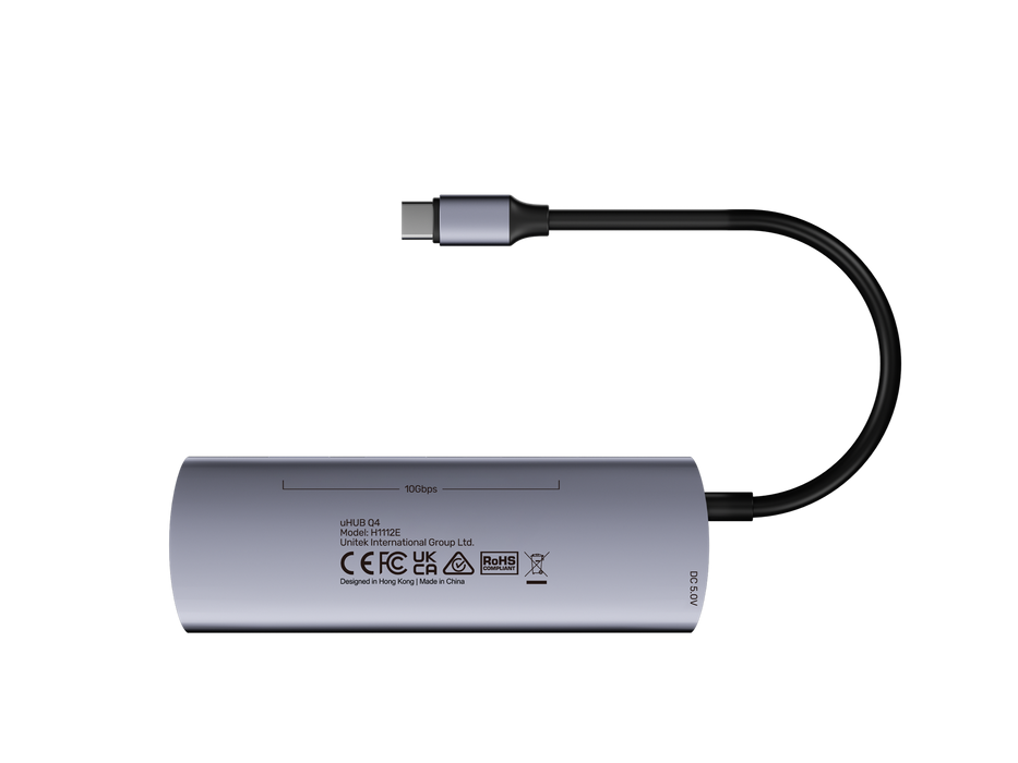 UNITEK 4-in-1 10Gbps USB Multi-Port Hub with USB-C Connector. Includes 4x USB-A