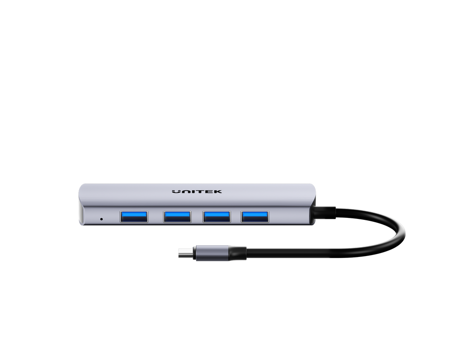 UNITEK 4-in-1 10Gbps USB Multi-Port Hub with USB-C Connector. Includes 4x USB-A