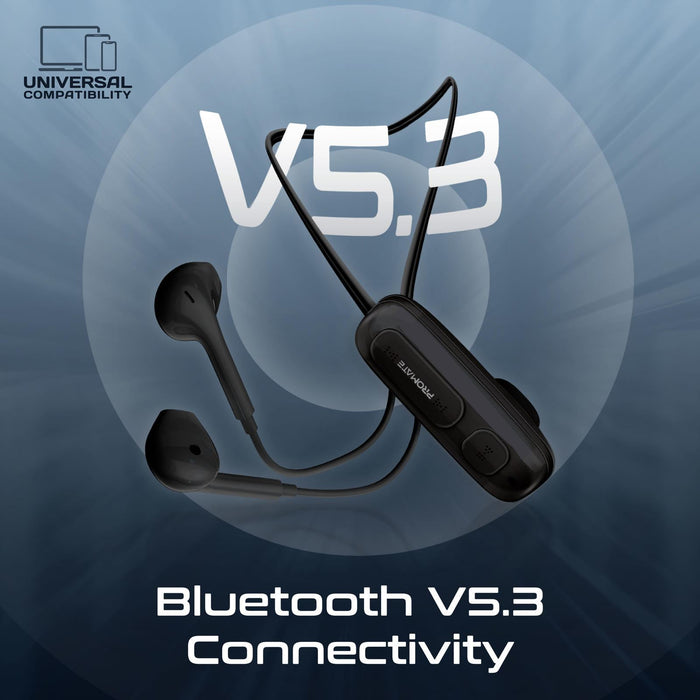 PROMATE Clip-On BT Wireless Dynamic Earphones with Magnetic Collar Clip Up to 12