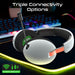 VERTUX High Performance BT Gaming Headset with Retractable Microphone Up to 80Hr