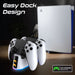 VERTUX 2-in-1 Charging Dock for PS5 DualSense Controller with RGB Lights. Chargi