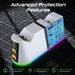 VERTUX 2-in-1 Charging Dock for PS5 DualSense Controller with RGB Lights. Chargi