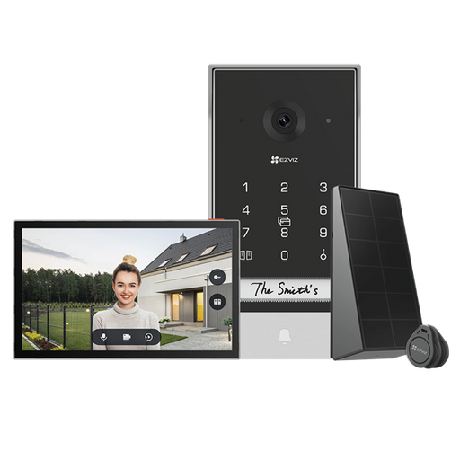 EZVIZ Smart Home 2K Video Doorphone with Solar-powered Charging Panel. Rechargab
