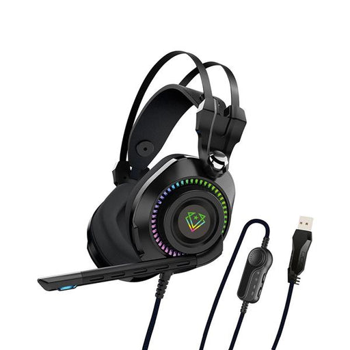 VERTUX HD Over-Ear Gaming Headset with RGB LED Lights & Built-in Mic Durable All