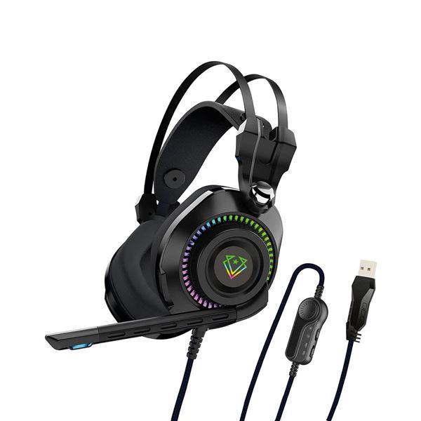 VERTUX HD Over-Ear Gaming Headset with RGB LED Lights & Built-in Mic Durable All