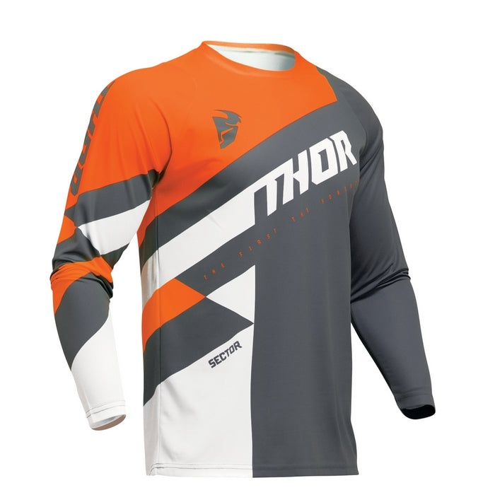 Jersey S24 Thor Mx Sector Youth Checker Charcoal/Orange Medium