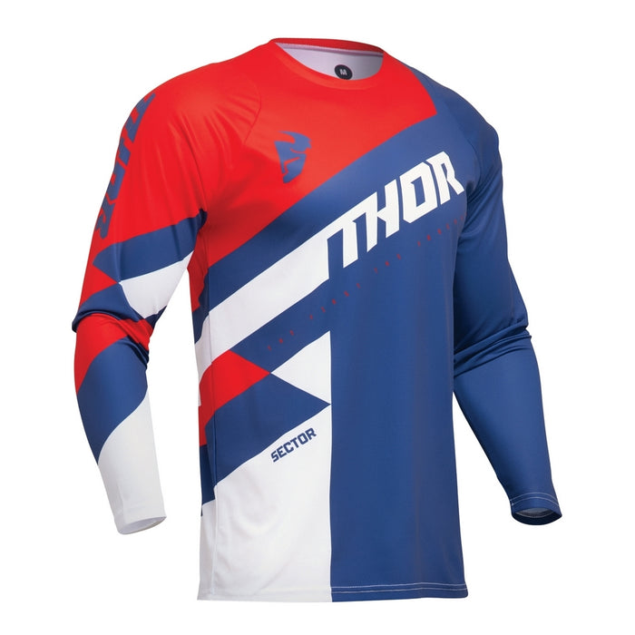 Jersey S24 Thor Mx Sector Youth Checker Navy/Red Xs