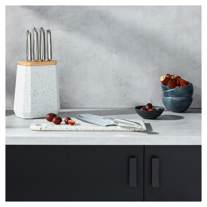 Furi Stone Knife Block Azure Terrazzo Set 5 Piece