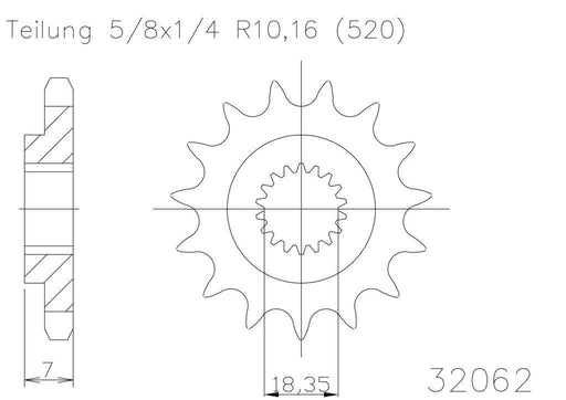 SPROCKET FRONT MOTO MASTER MADE IN HOLLAND RM125 83-14 RMZ250 07-12 12T