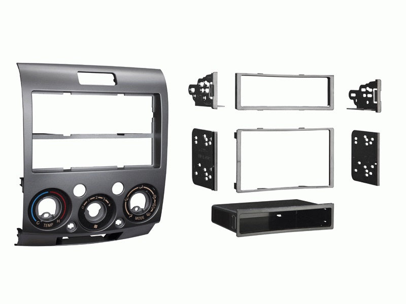 fitting kit mazda bt-50 ford ranger 2007 - 2011 din & double din (silver)