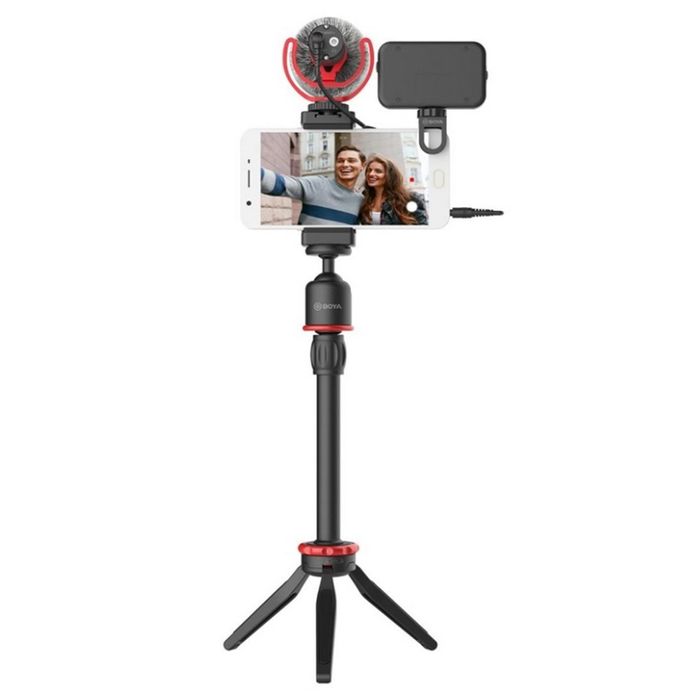 BOYA Vlogging Kit 2 Include Mini tripod, BY-MM1+ mic, LED light, Cold shoe mount