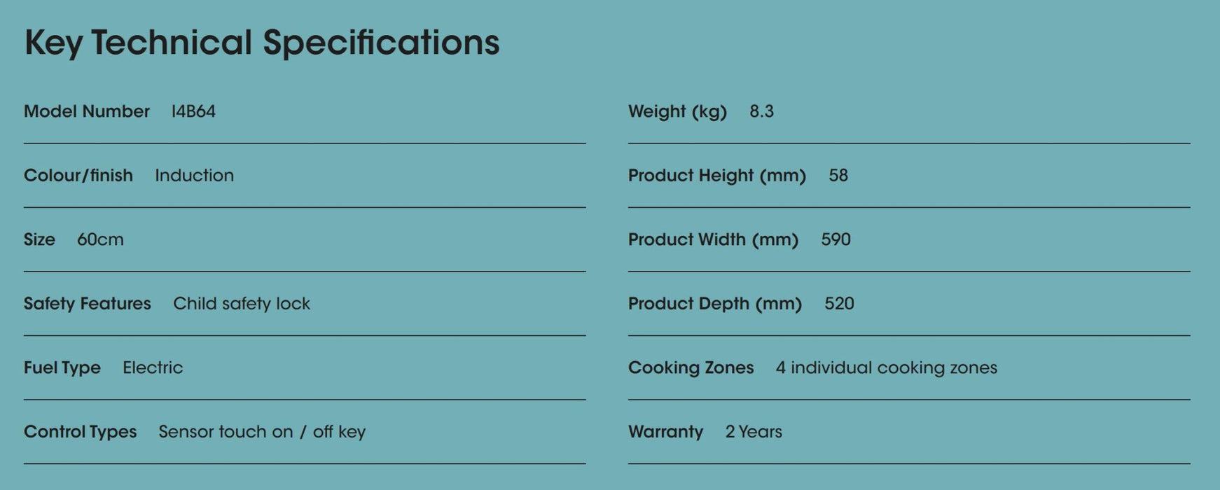 Euromaid 60cm Induction Cooktop with 4 Zones