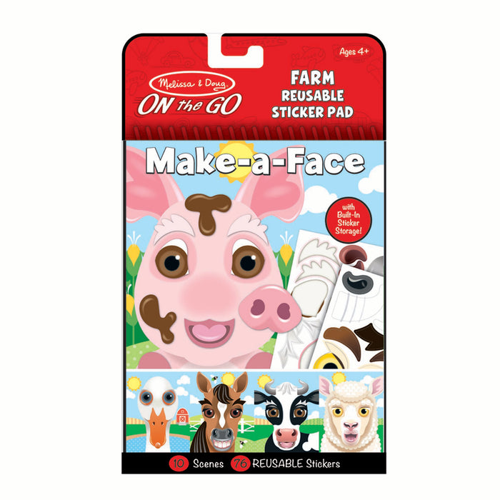 Make-a-Face Farm Reusable Sticker Pad