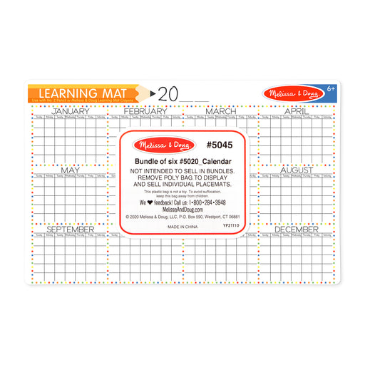 Calendar Learning Mat (Bundle of 6)